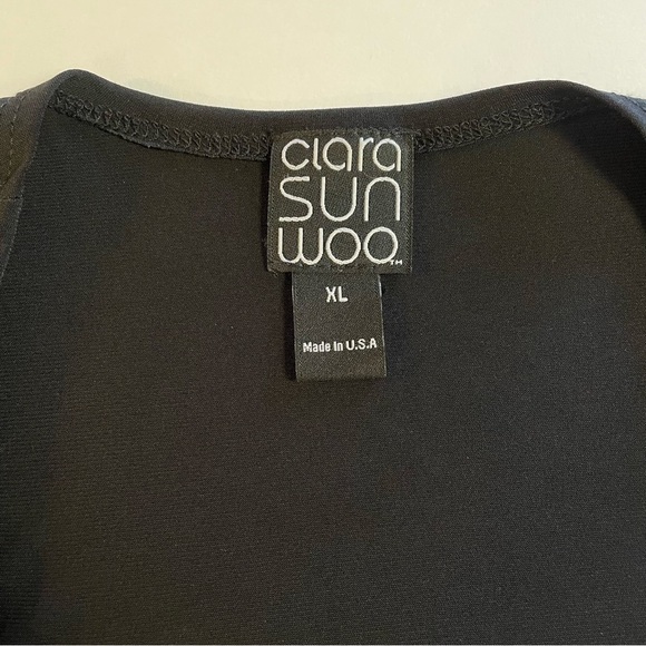 Clara Sunwoo Modern Tie Front Cardigan Black Size XL - Picture 8 of 14